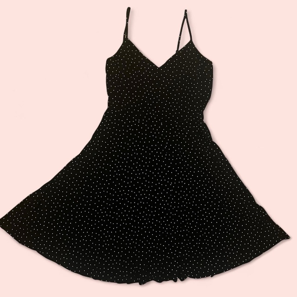 Elegant Black Polka Dot Dress